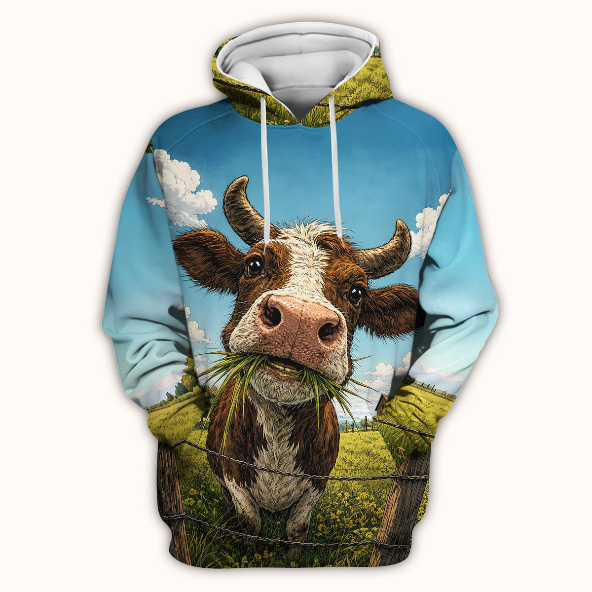 Curious Highland Cow Farm Scene Nurse Scrub Top