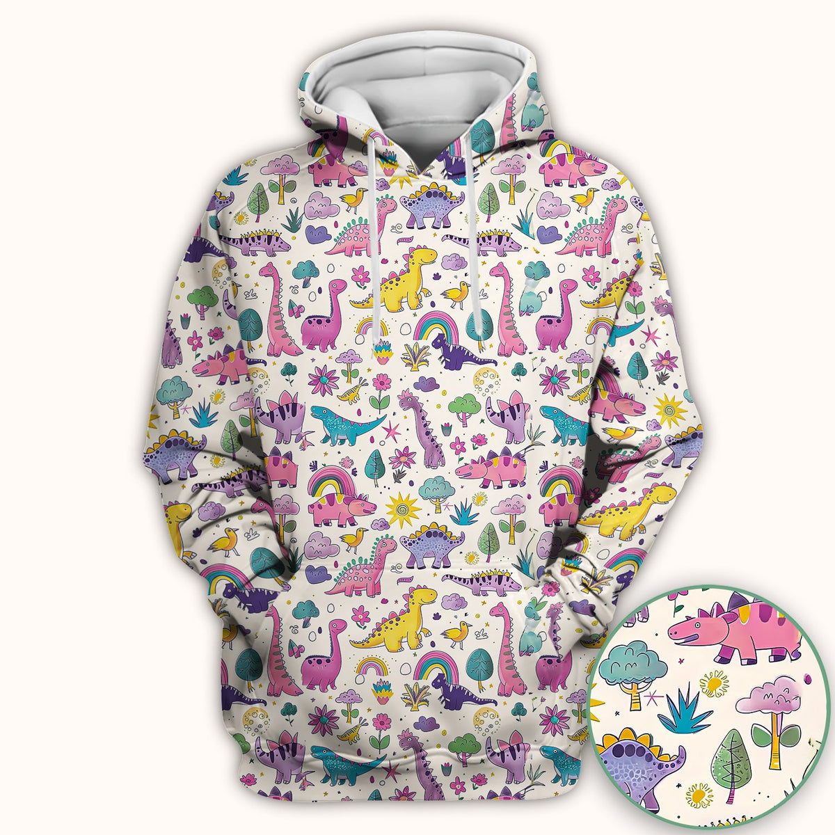 Dinosaur Rainbow Nurse Scrub Top