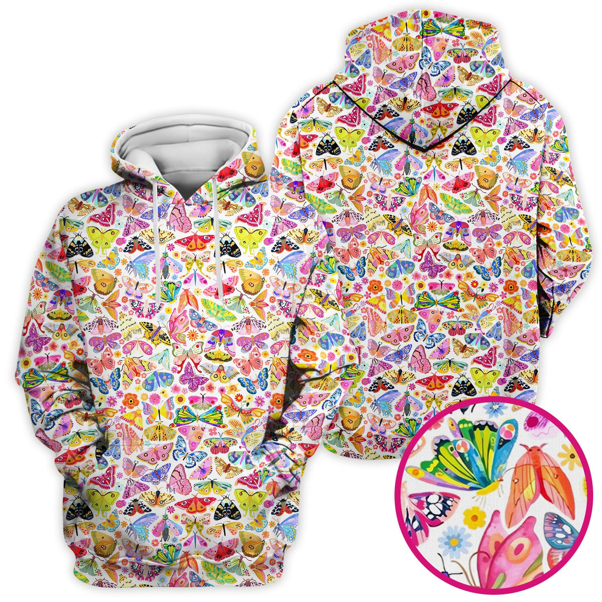 Cute Bright Butterfly Moth Floral Nurse Scrub Top