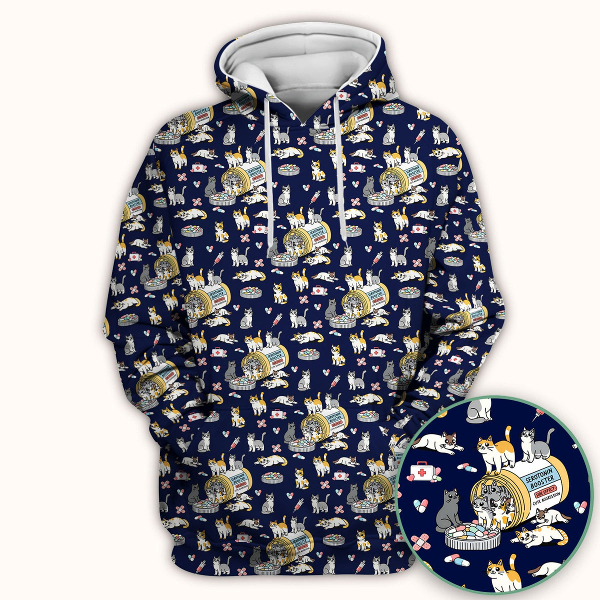 Cat Serotonin Booster Nurse Scrub Top