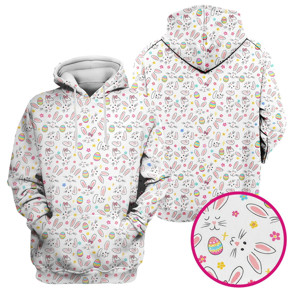 Bunny Faces Pastel Egg Nurse Scrub Top - Easter Gift