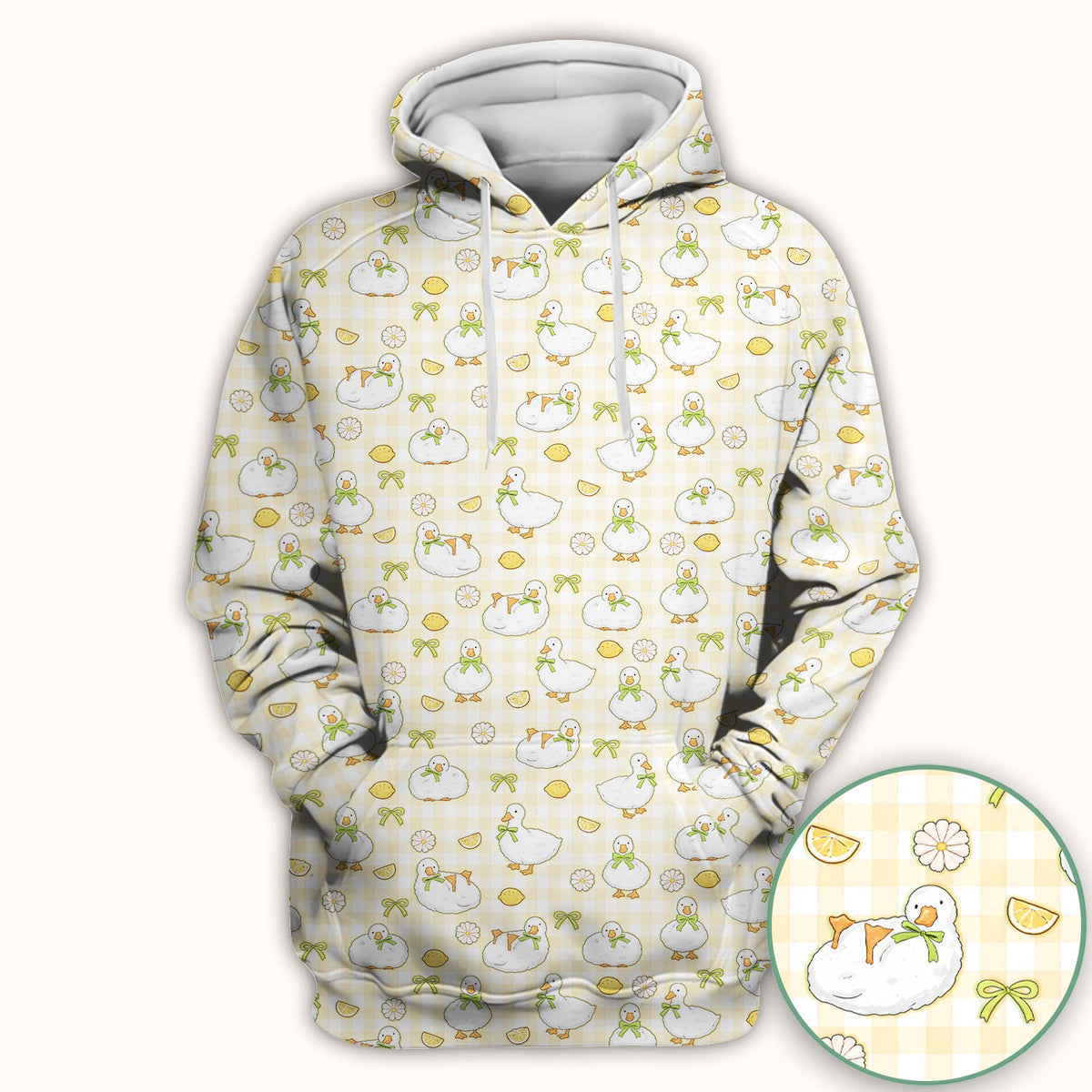 Adorable Ducks Lemon Daisy Nurse Scrub Top