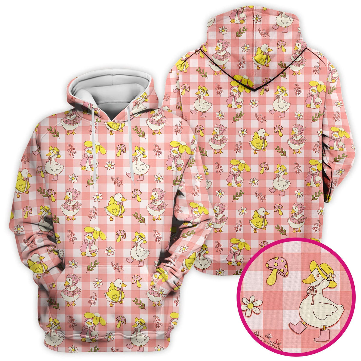 Duck Outfit Gingham Nurse Scrub Top