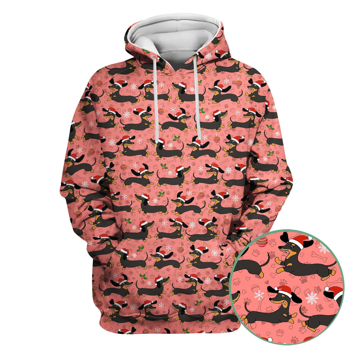 Holiday Dachshund Scrub Top - Cute Wiener Dog Santa Hat Nurse Shirt - Funny Christmas Medical Uniform RN LPN CNA Gift for Women