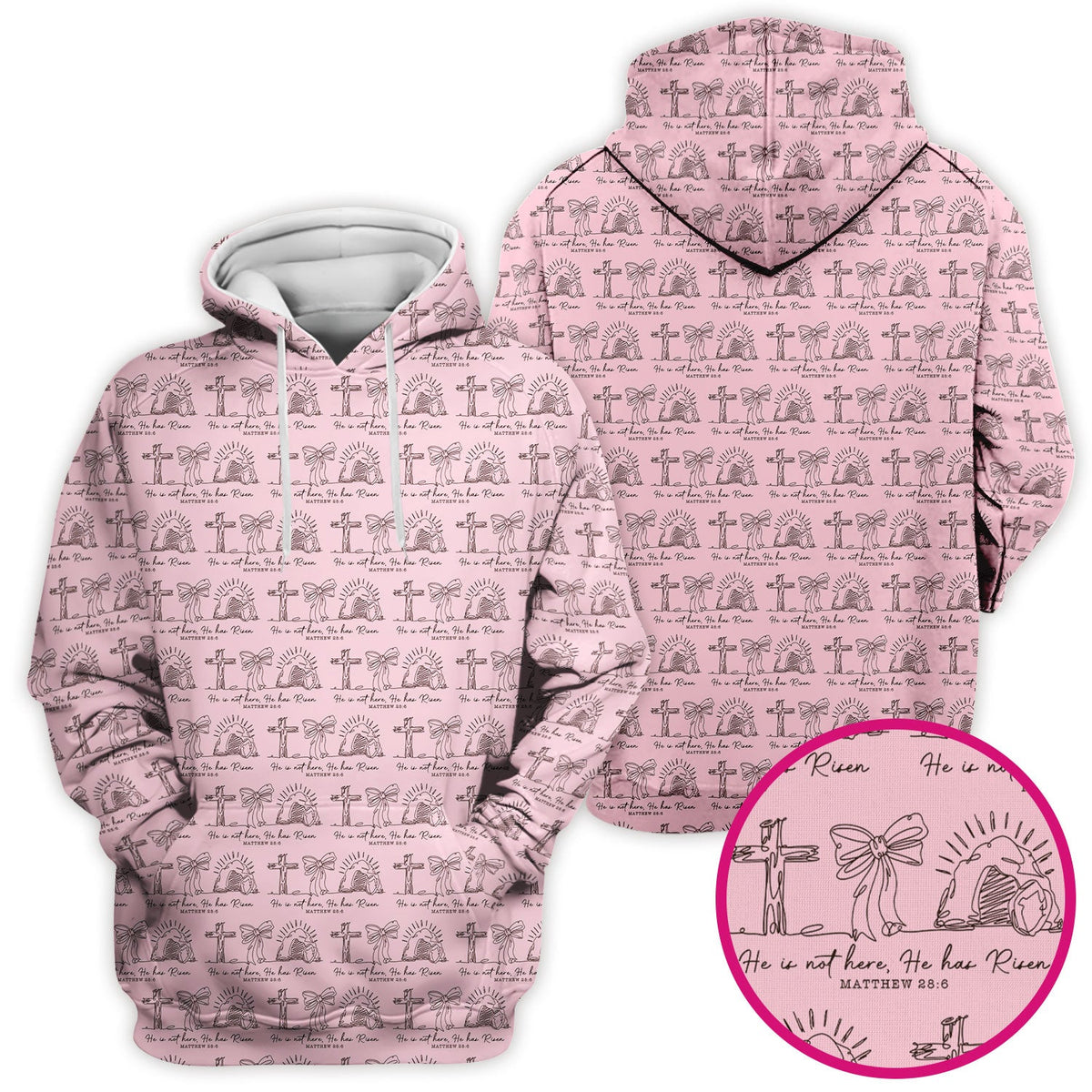 Christian Cross He Is Risen Pattern Scrubs Top, Comfortable Scrubs for Nurses