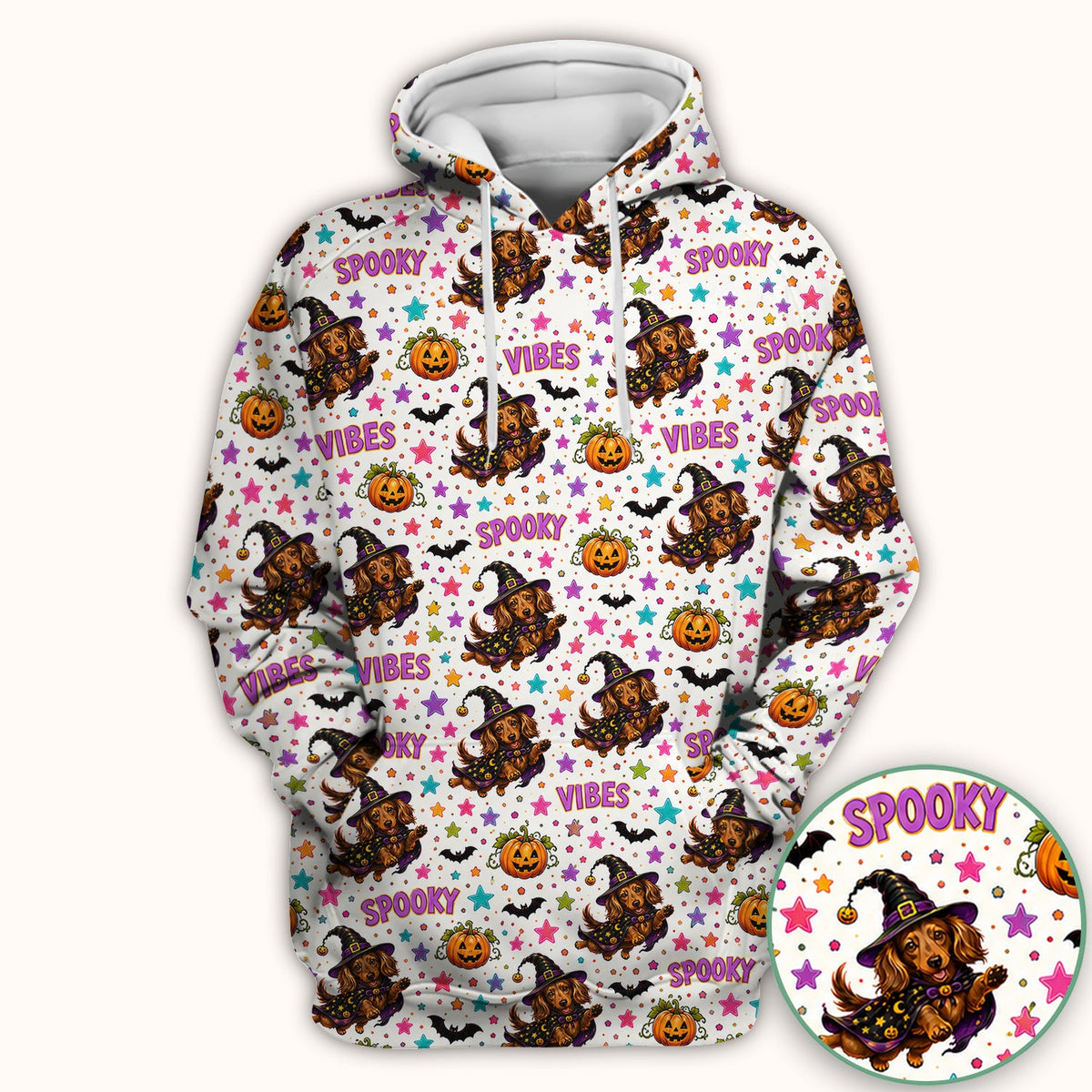 Spooky Dachshund Vibes Nurse Scrub Top