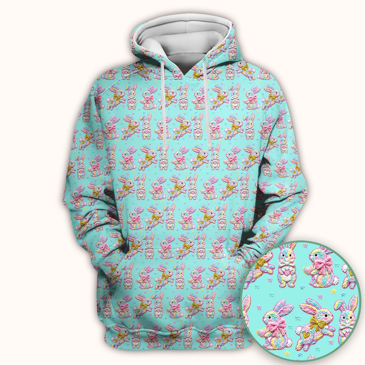 Cartoon Bunny Nurse Scrub Top - Easter Gift