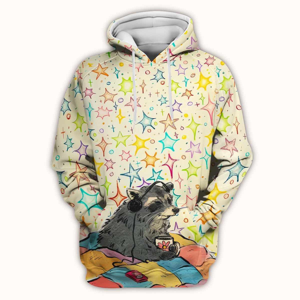 Chill Raccoon Starry Music Nurse Scrub Top