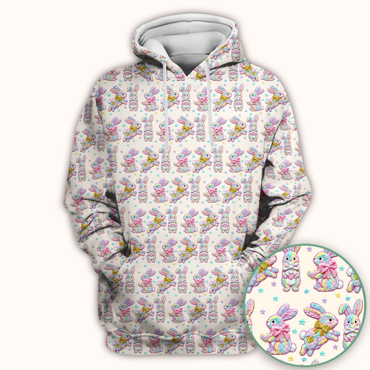 Cartoon Bunny Nurse Scrub Top - Easter Gift