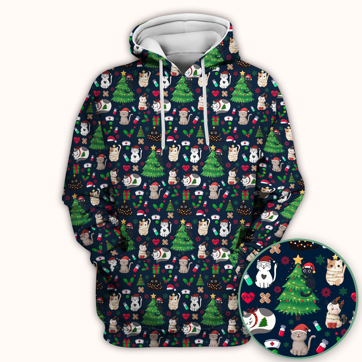 Christmas Pet Nurse Scrub Top
