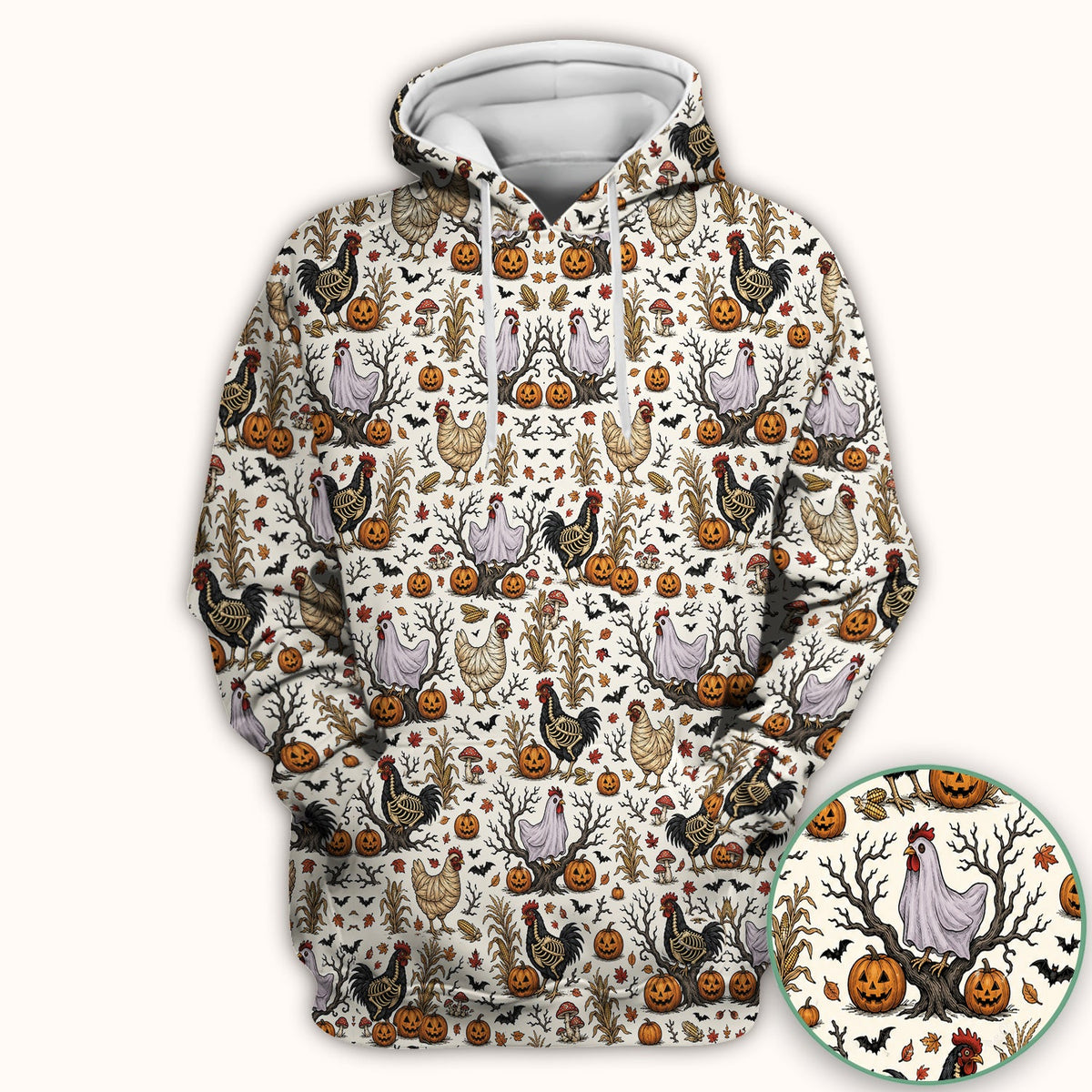 Skeleton Chickens Nurse Scrub Top - Halloween Gift