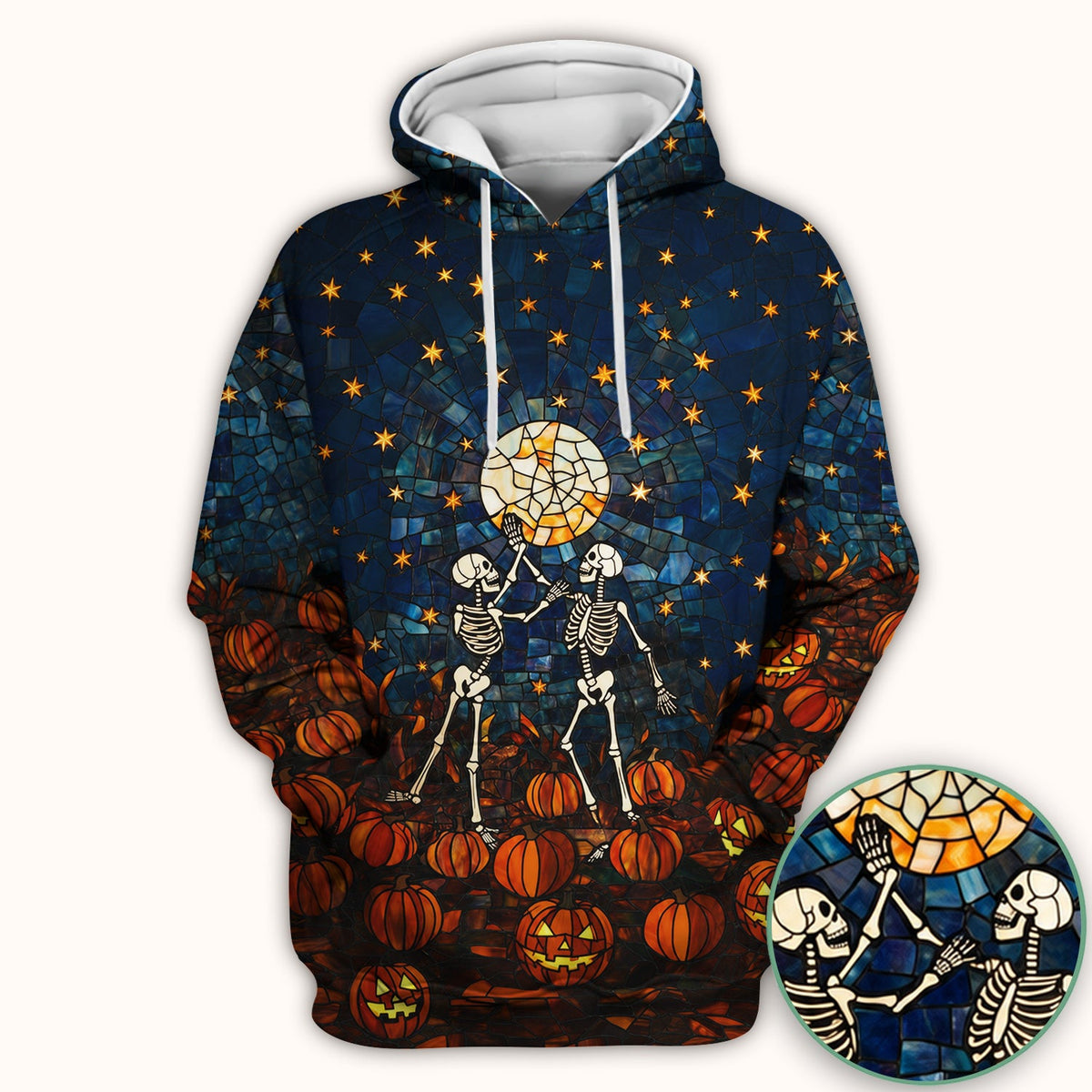 Skeleton Pumpkin Patch Nurse Scrub Top - Halloween Gift