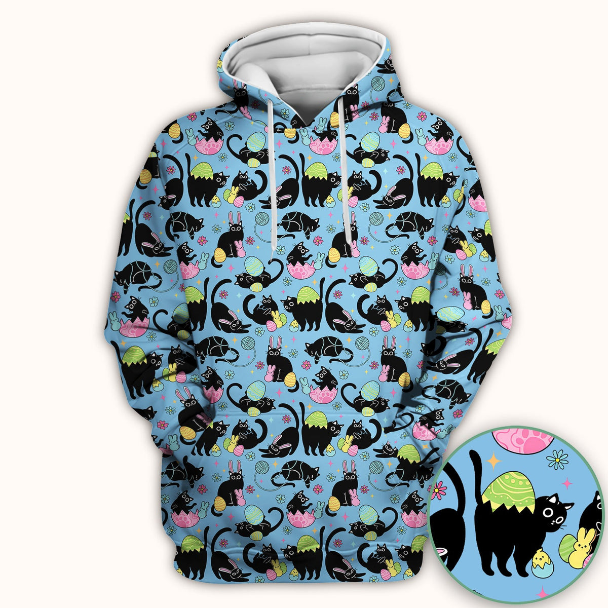 Black Cat Egg Nurse Scrub Top - Easter Gift