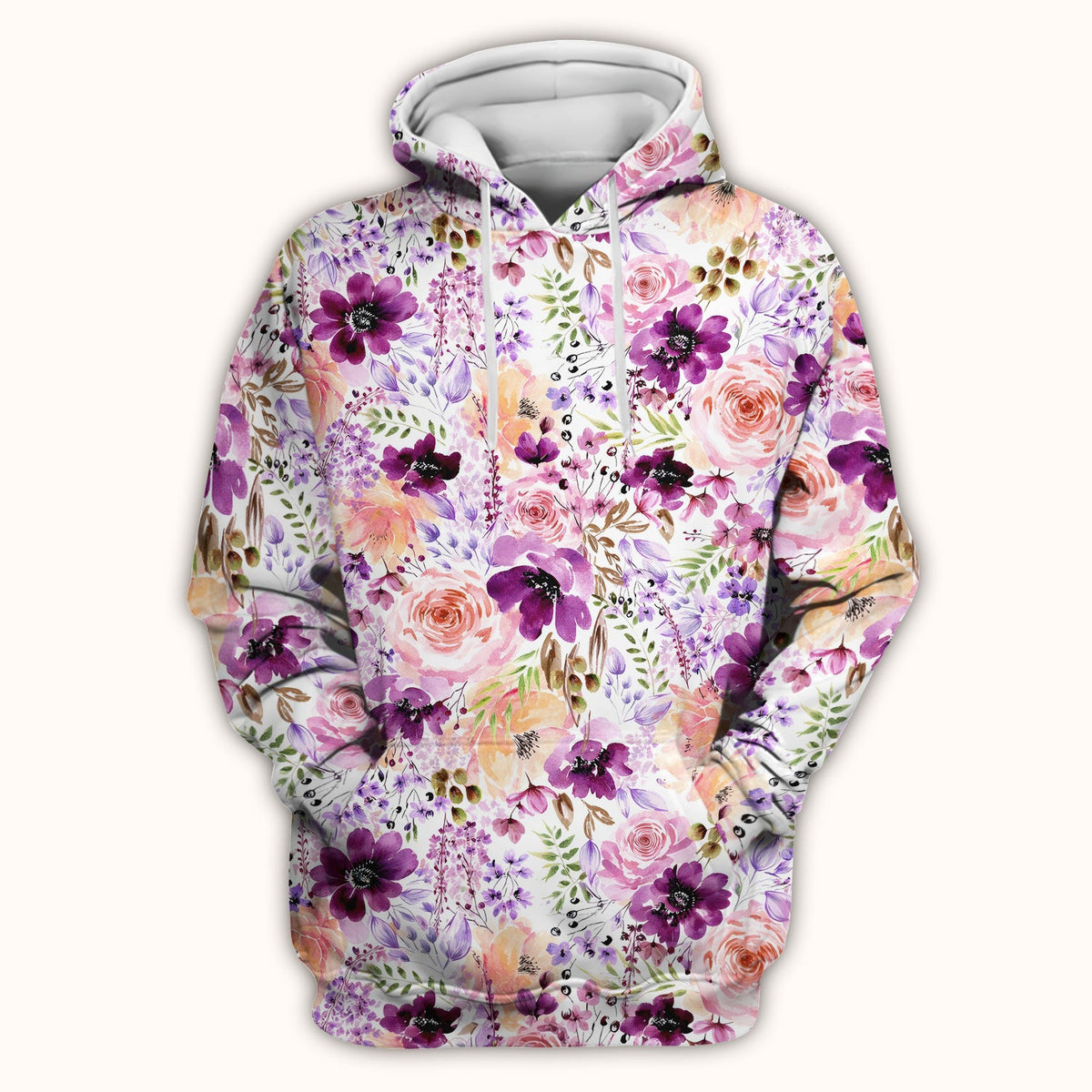 Elegant Watercolor Floral Bloom Nurse Scrub Top