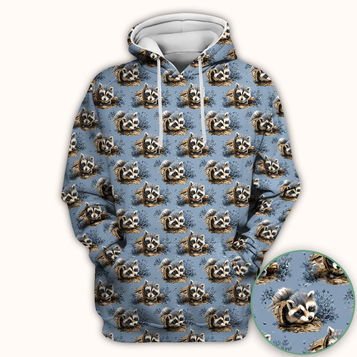 Raccoon In Log Nurse Scrub Top