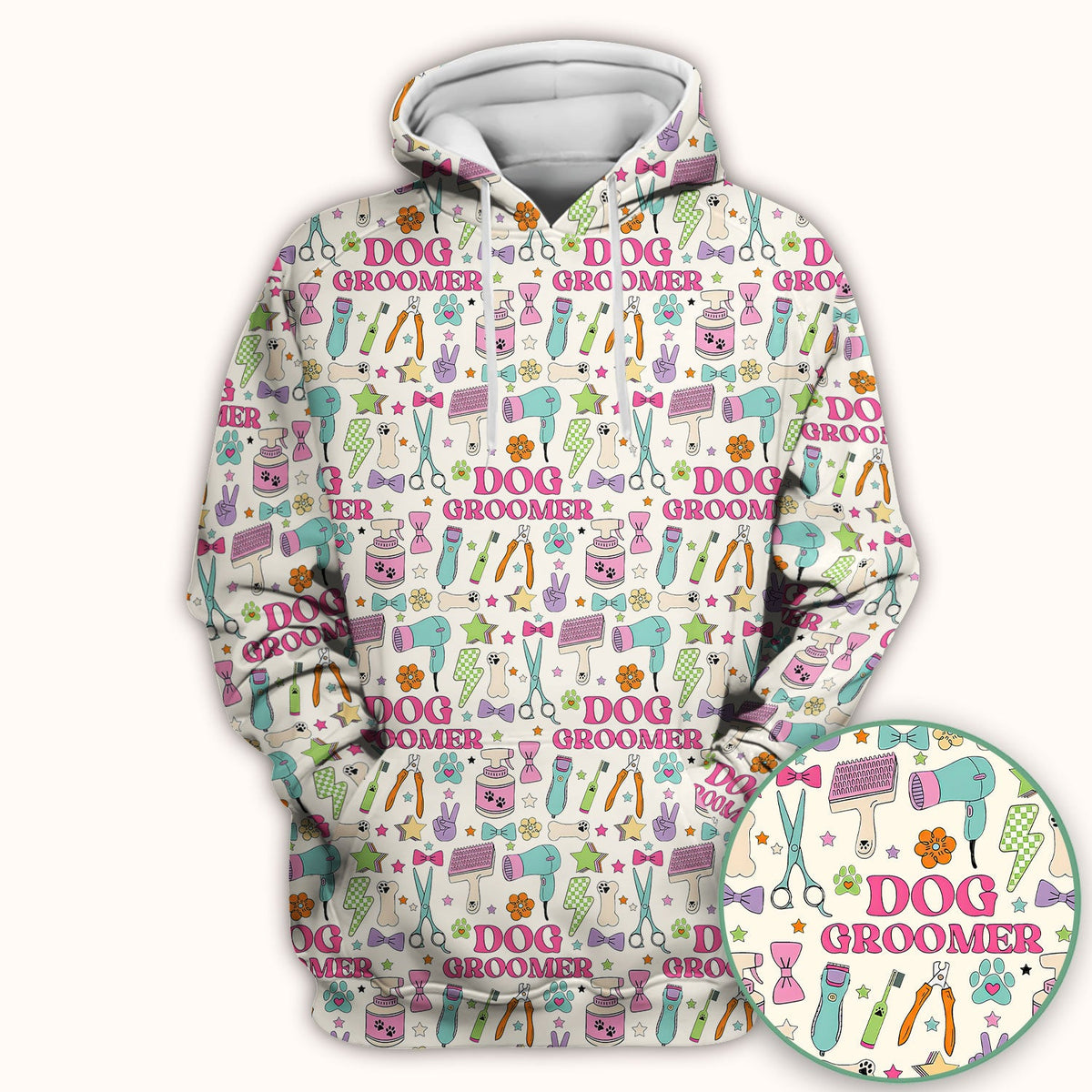 Dog Groomer Tools Nurse Scrub Top