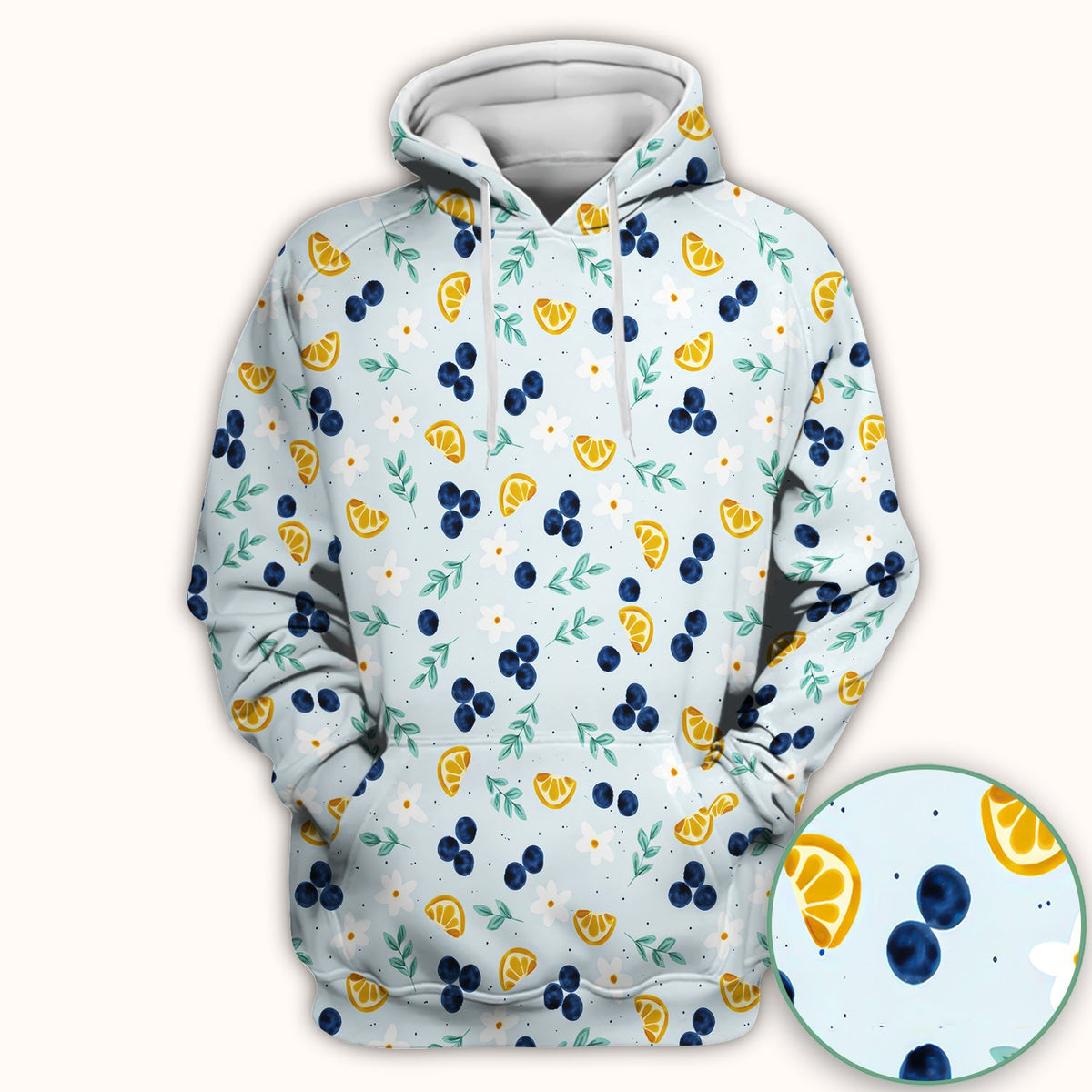 Blueberry Lemon Daisy Nurse Scrub Top