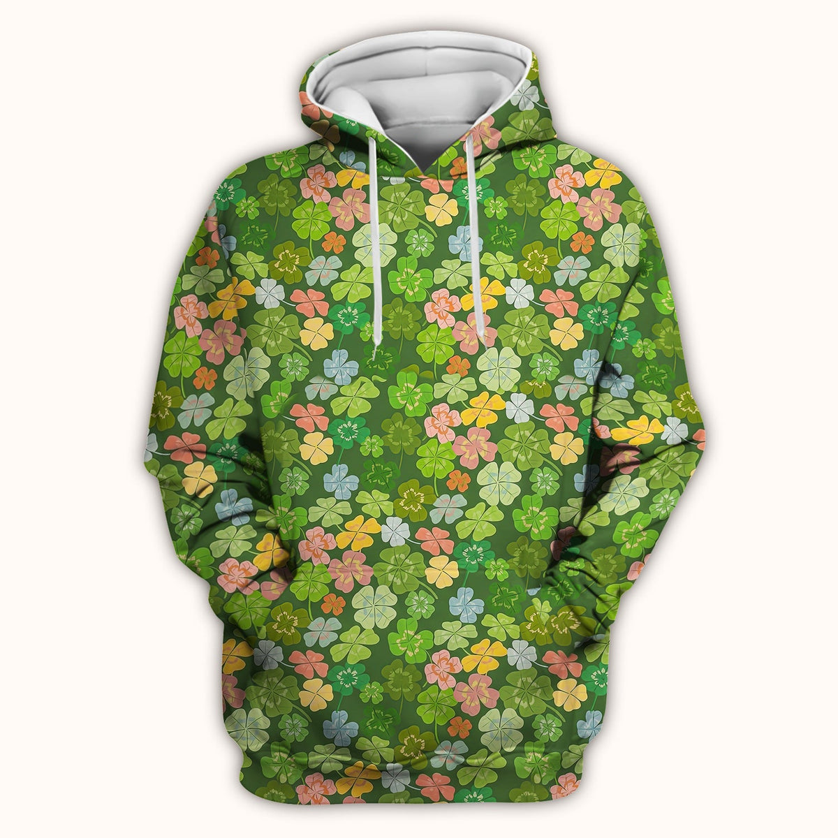 Colorful Shamrock Clover Nurse Scrub Top