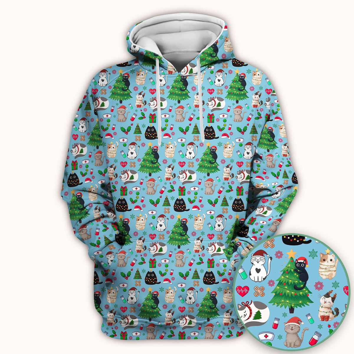 Christmas Pet Nurse Scrub Top
