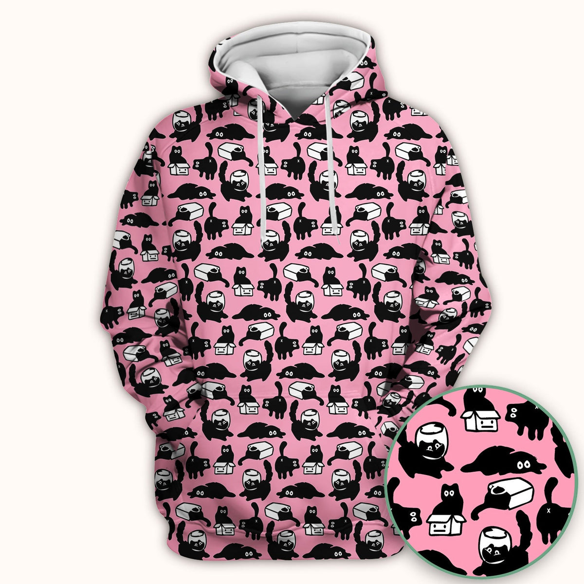 Dark Playful Cat Nurse Scrub Top