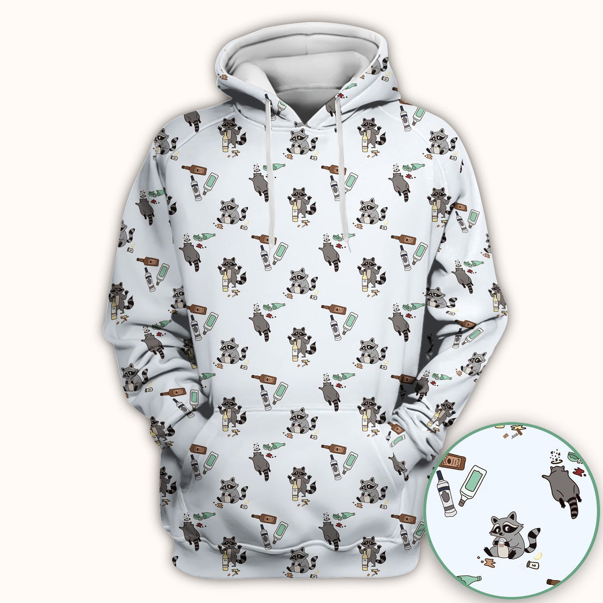 Messy Drunk Raccoon Nurse Scrub Top