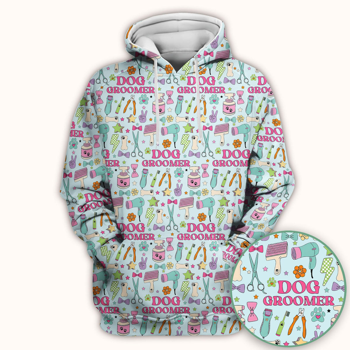 Dog Groomer Tools Nurse Scrub Top