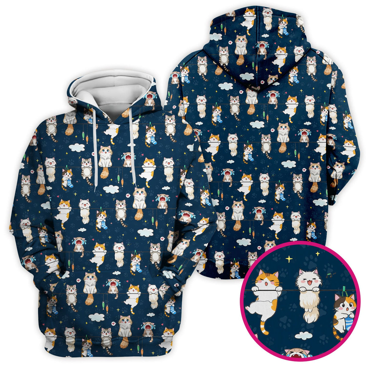 Cats With Cute Expressions Nurse Scrub Top