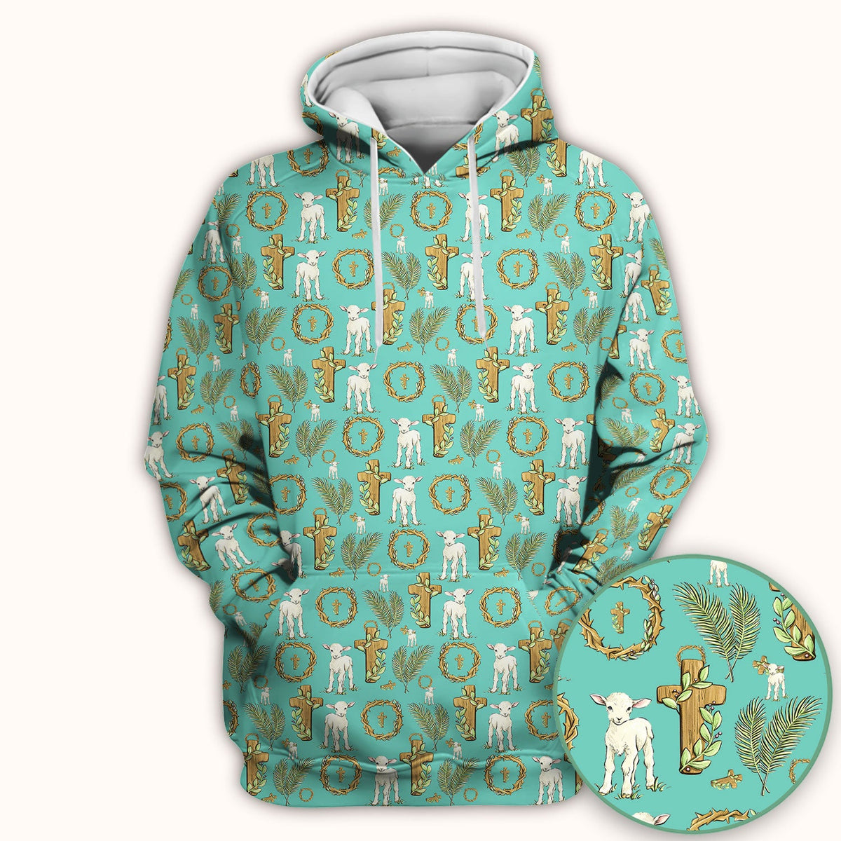 Faith Lamb Cross Nurse Scrub Top