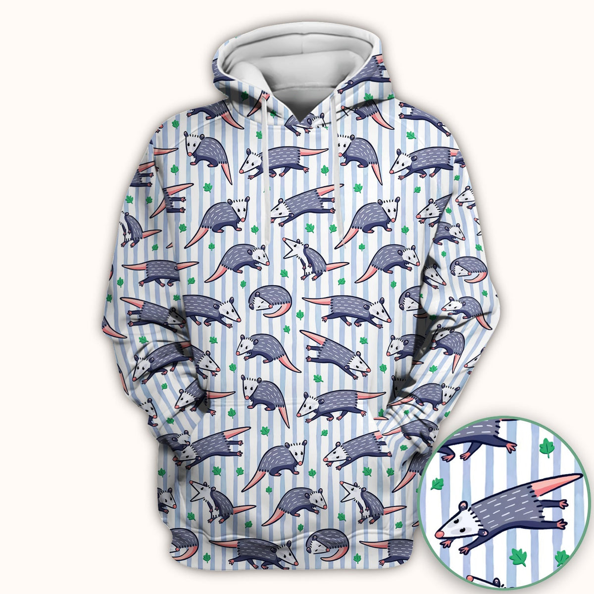 Opossum Blue Stripe Nurse Scrub Top