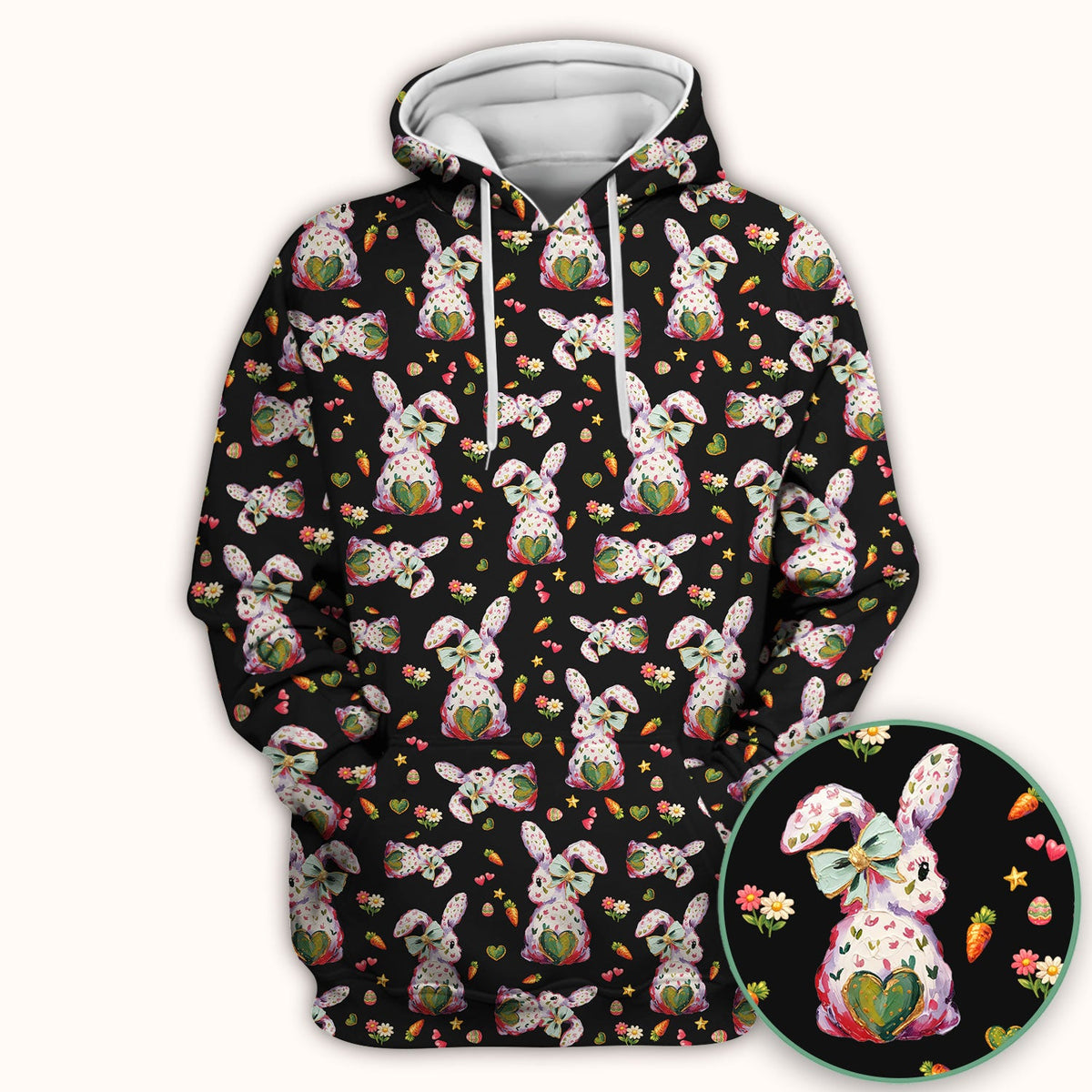 Pastel Bunny Easter Nurse Scrub Top