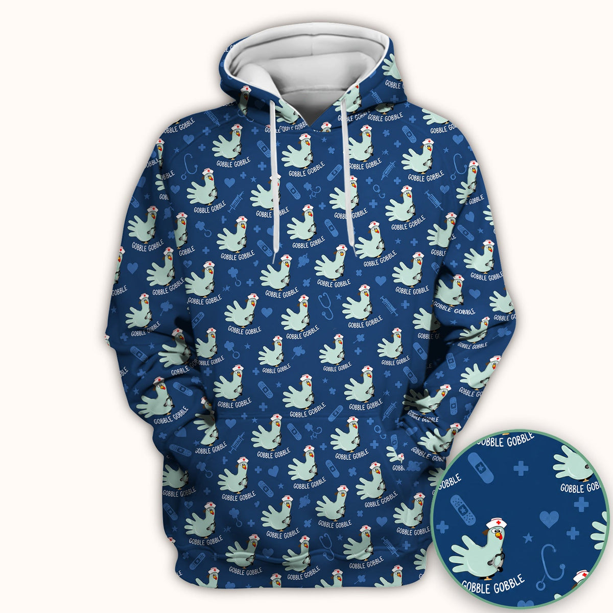 Gobble Gobble Turkey Nurse Scrub Top