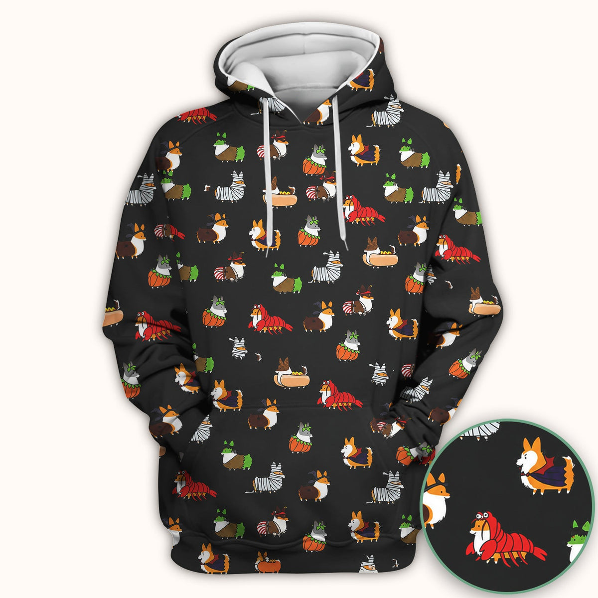 Halloween Corgi Costume Nurse Scrub Top