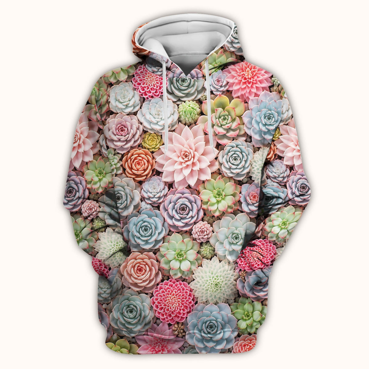 Pastel Succulent Blossom Nurse Scrub Top