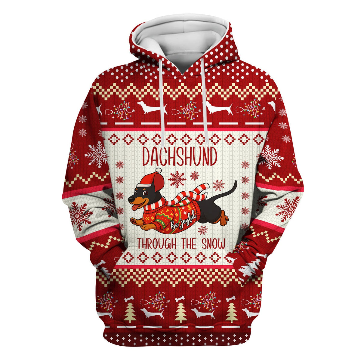 Wiener Dog Through The Snow Christmas Nurse Scrub Top