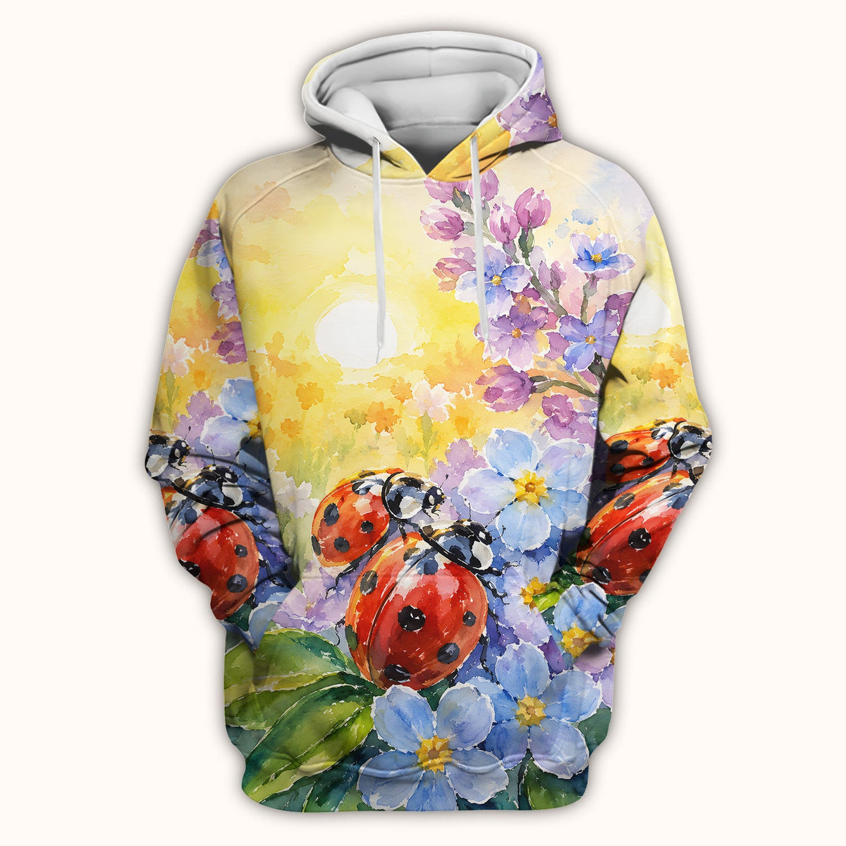 Ladybug Spring Flower Garden Nurse Scrub Top