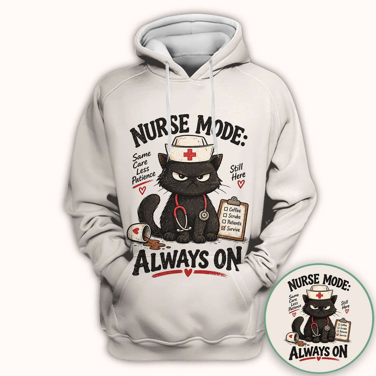 Nurse Mode Always On Black Cat Shirt