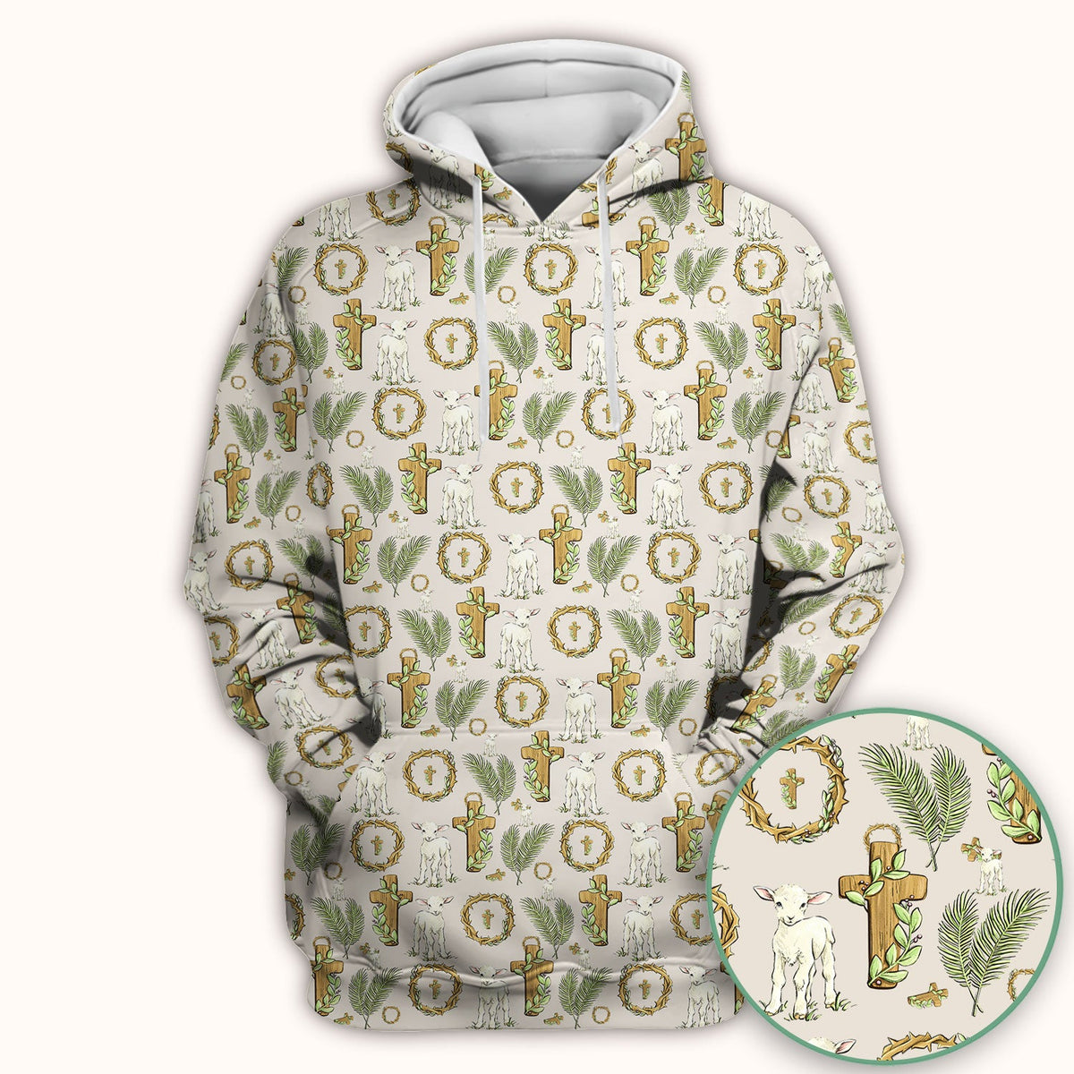 Faith Lamb Cross Nurse Scrub Top