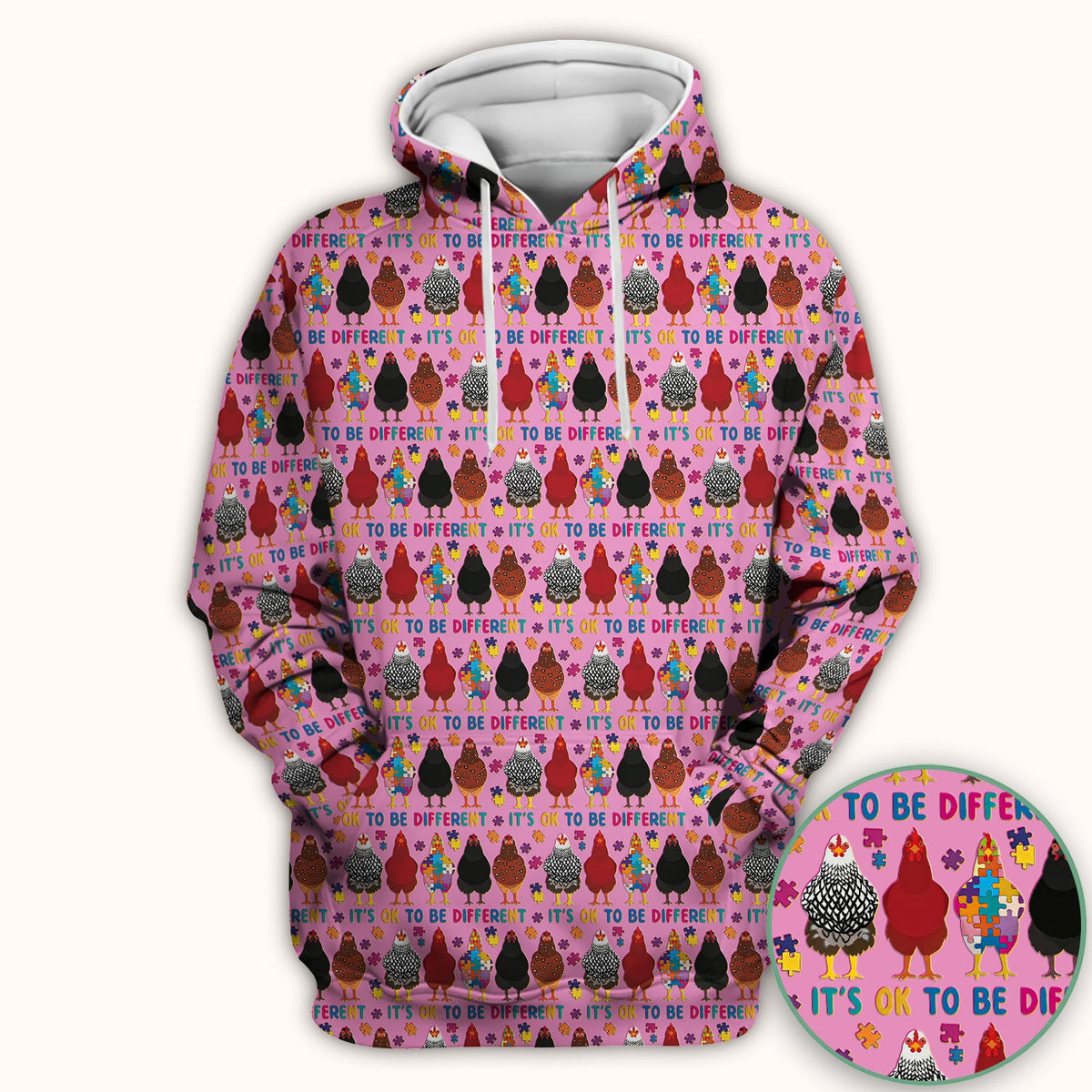 Autism Chicken It's OK To Be Different Nurse Scrub Top