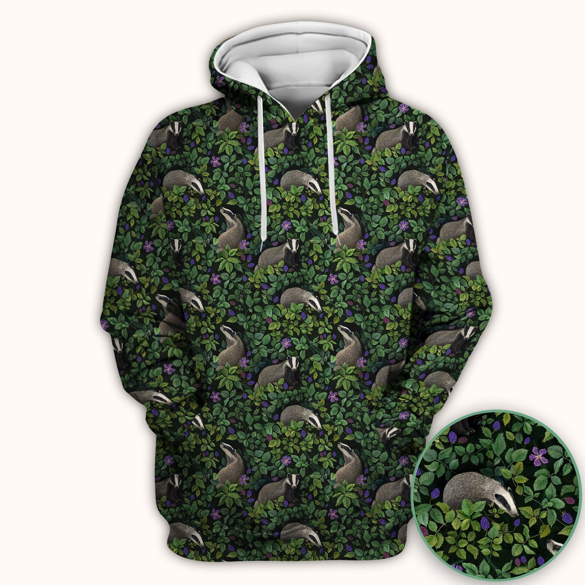 Woodland Badger Forest Nurse Scrub Top