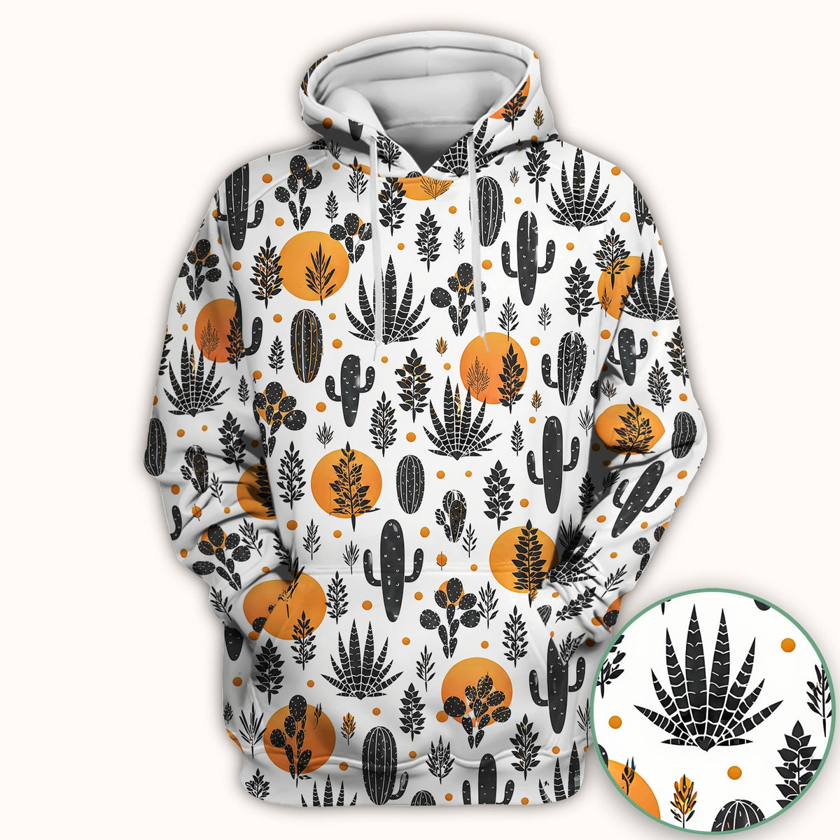 Desert Cactus Orange Sun Nurse Scrub Top