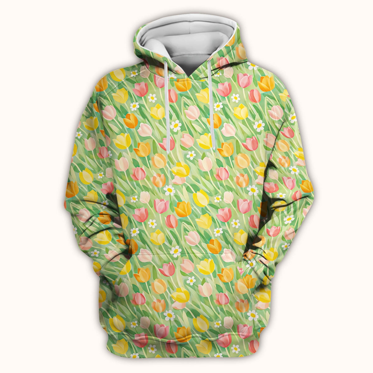 Cheerful Tulip Meadow Nurse Scrub Top