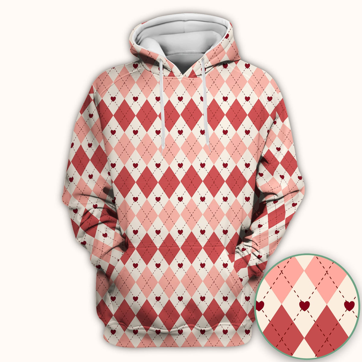 Red Argyle Plaid Nurse Scrub Top