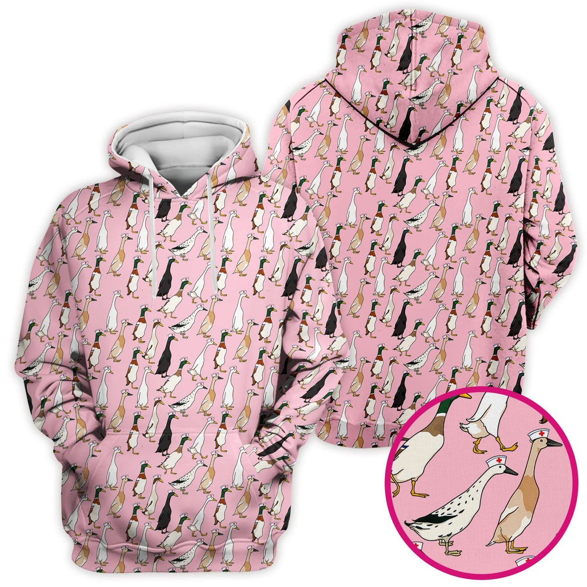 Duck Pattern Nurse Scrub Top