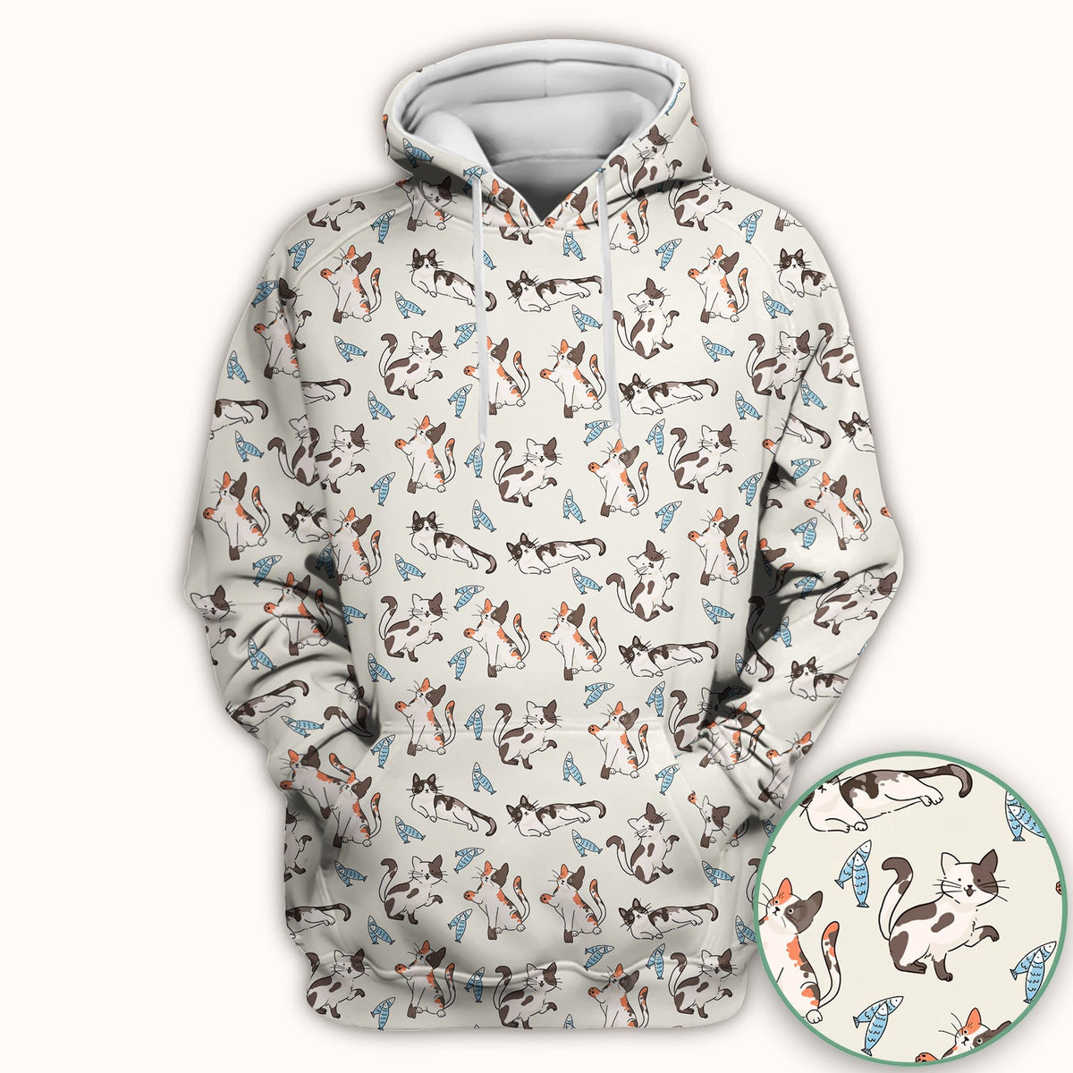 Playful Cats Fish Nurse Scrub Top