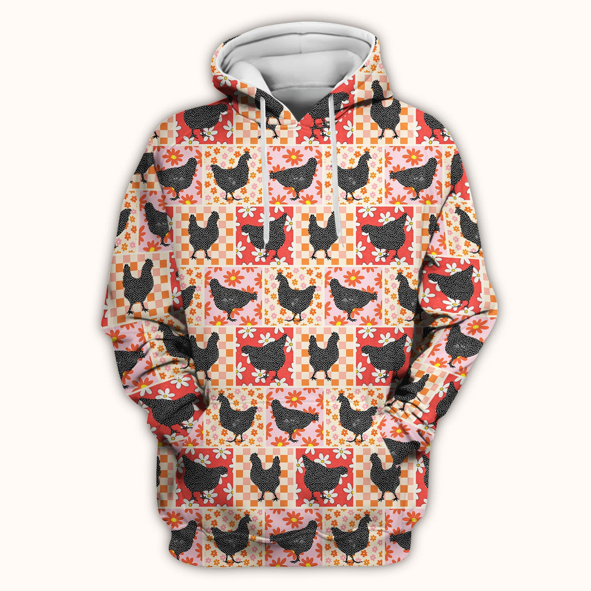 Chicken Patchwork Floral Nurse Scrub Top