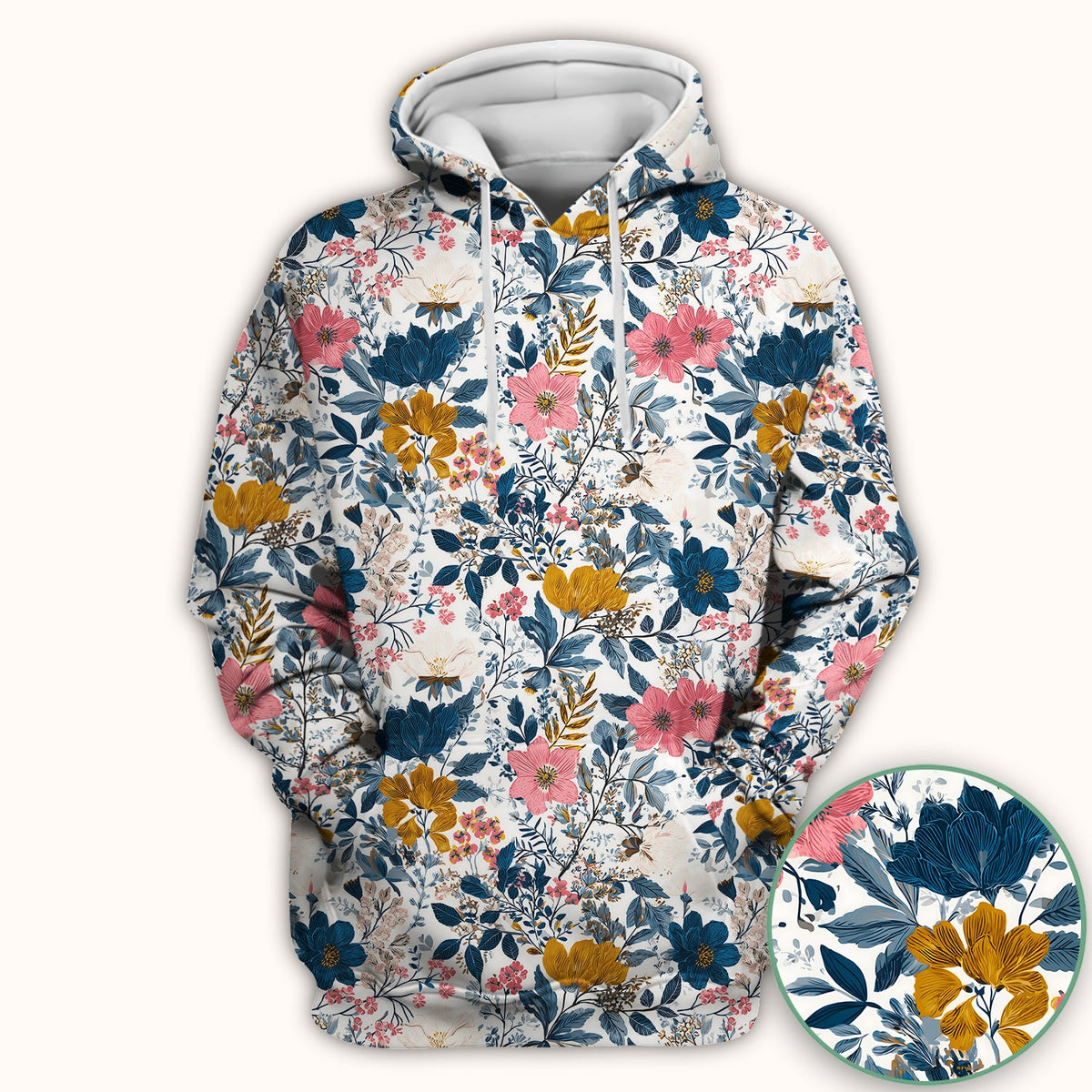 Elegant Floral Garden Bloom Nurse Scrub Top