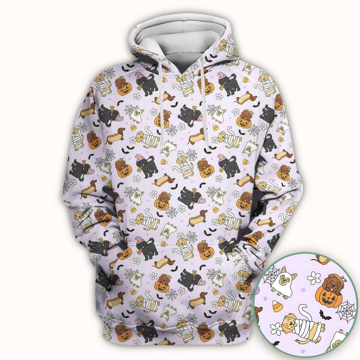Halloween Costumed Pets Nurse Scrub Top