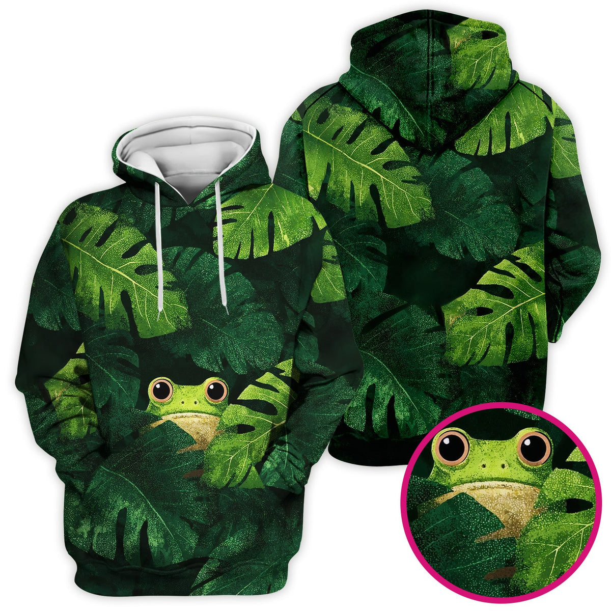 Frog Jungle Leaves Nurse Scrub Top