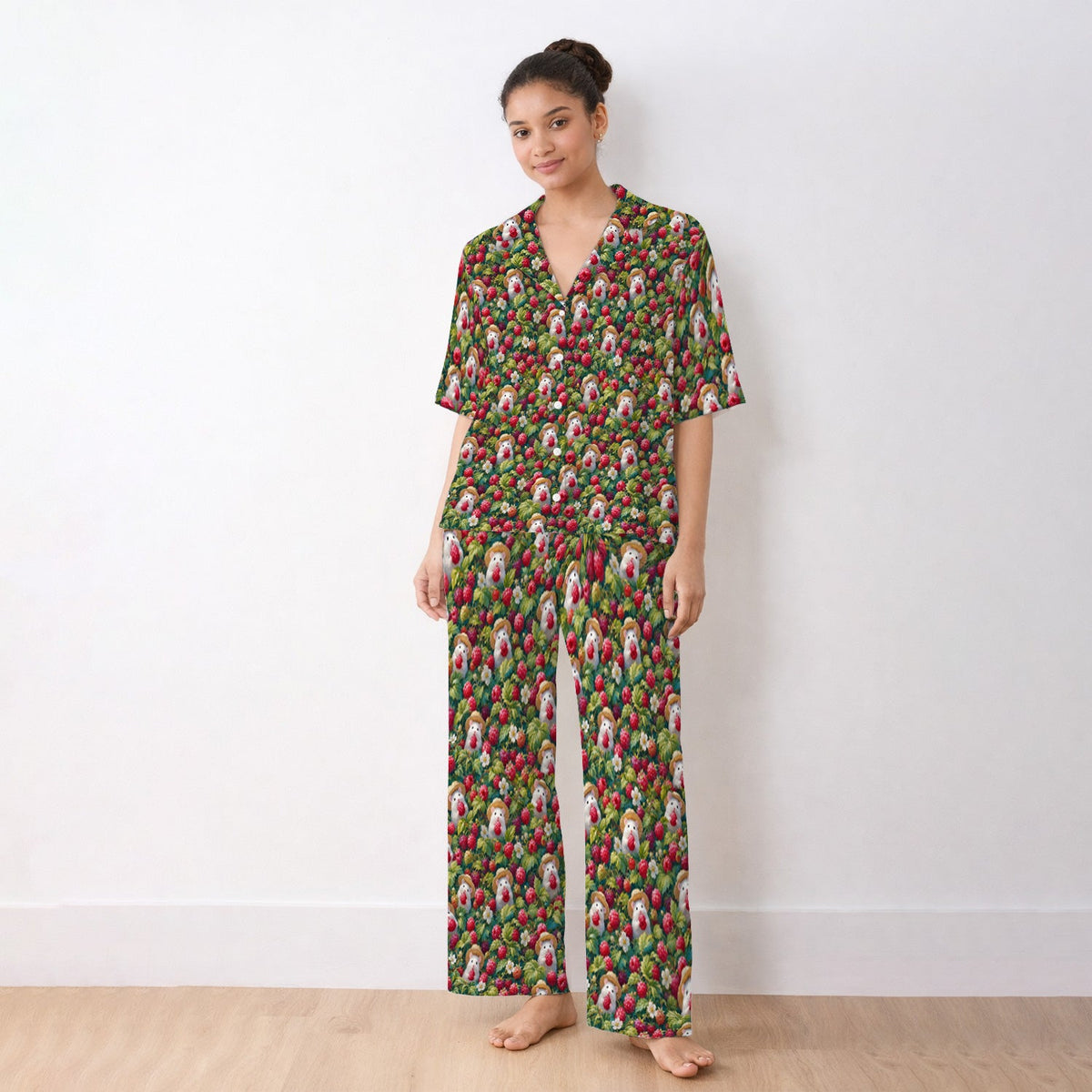 Raspberry Mouse Garden Nurse Pajama Set