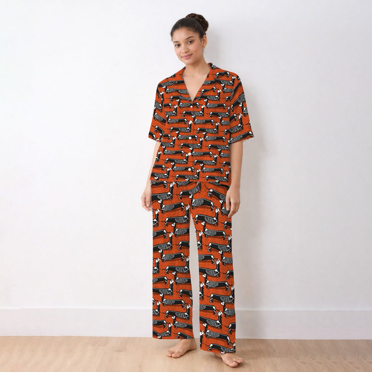 X-Ray Dachshund Skeleton Pajama Set